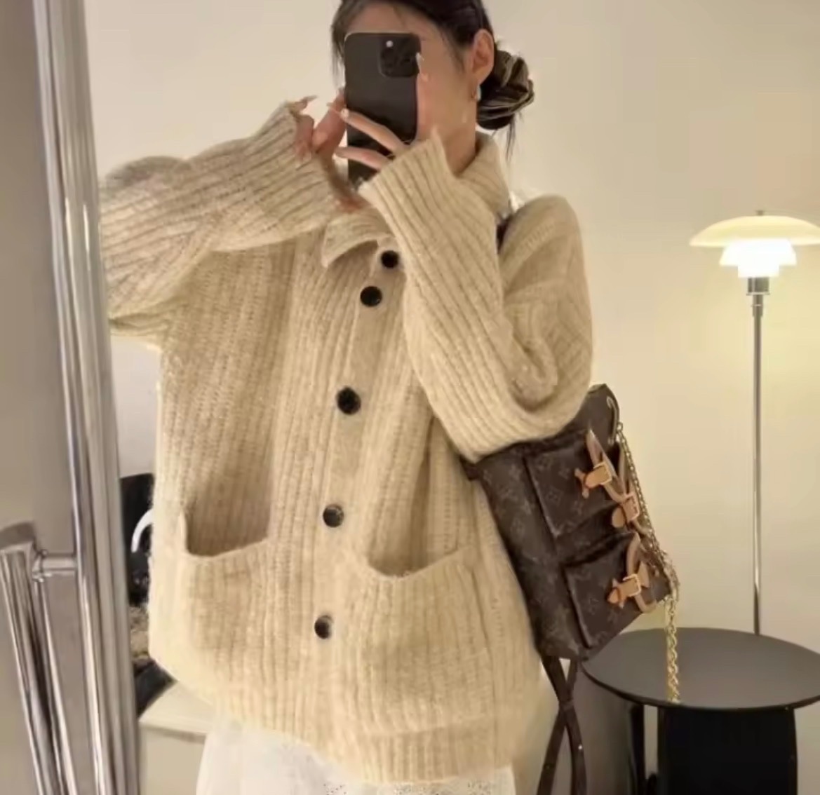 Relaxed Fit Knit Cardigan for Women